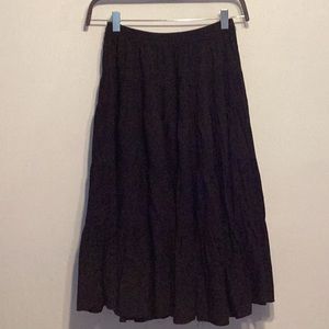 H&M black viscose layered prairie skirt size xs